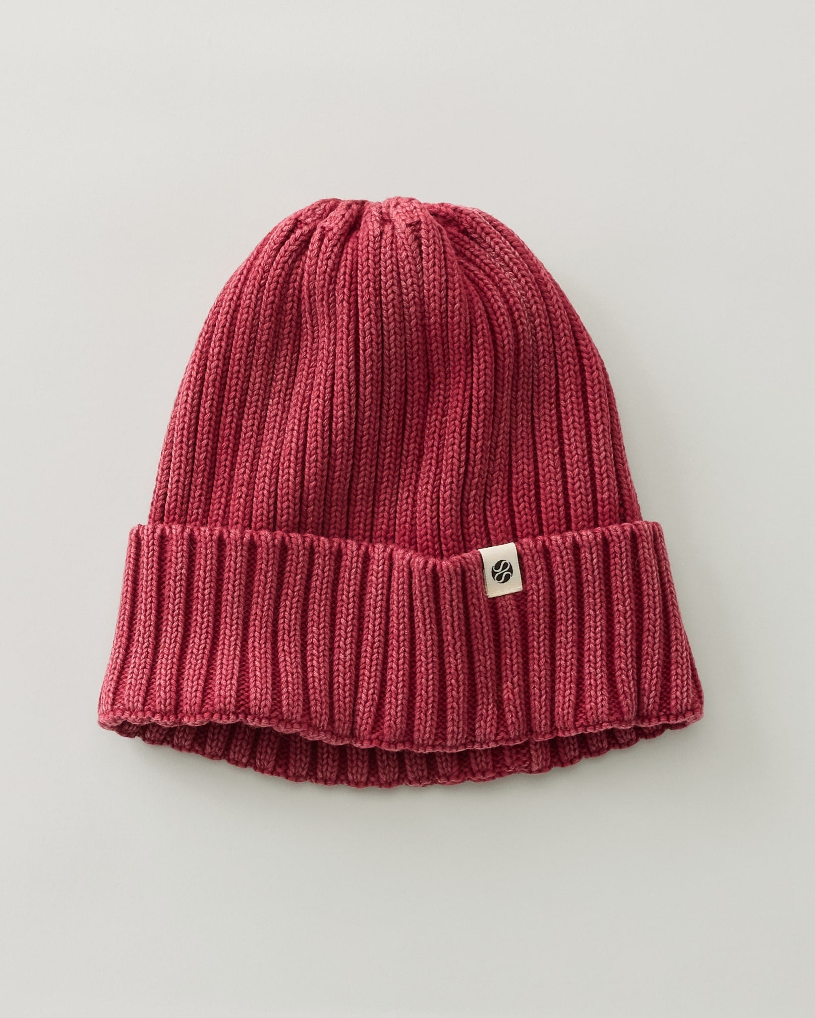 Washed Red $|& SEAS SEAS Acid Wash Beanie - Hanger Detail