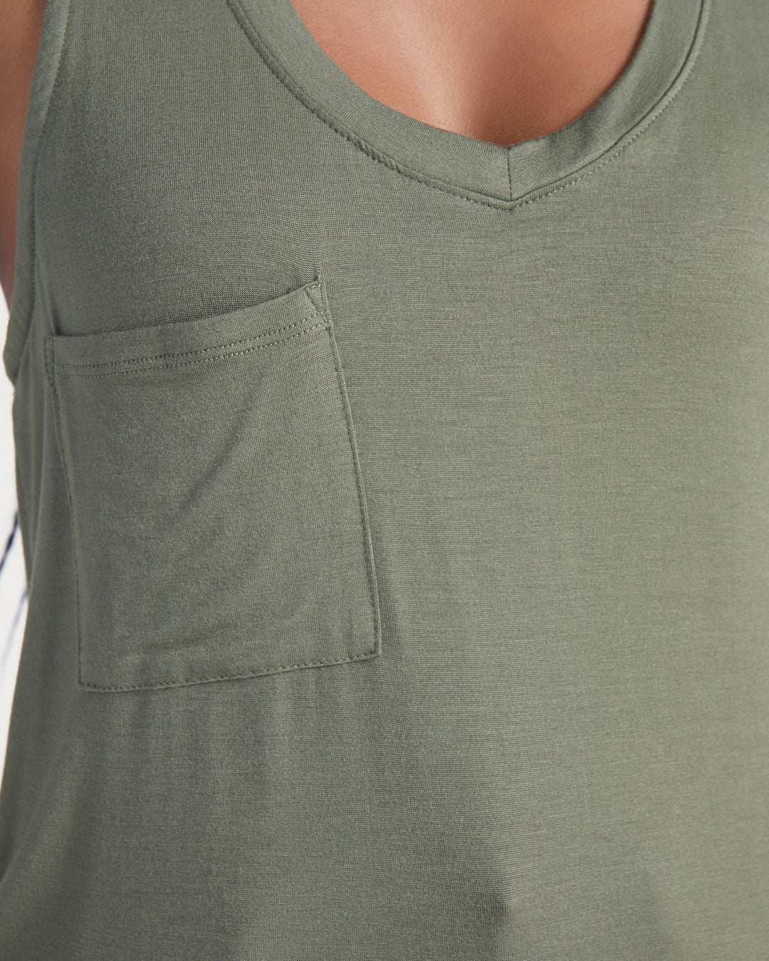 Olive $|& 78&SUNNY Del Mar Slinky Tank - SOF Detail