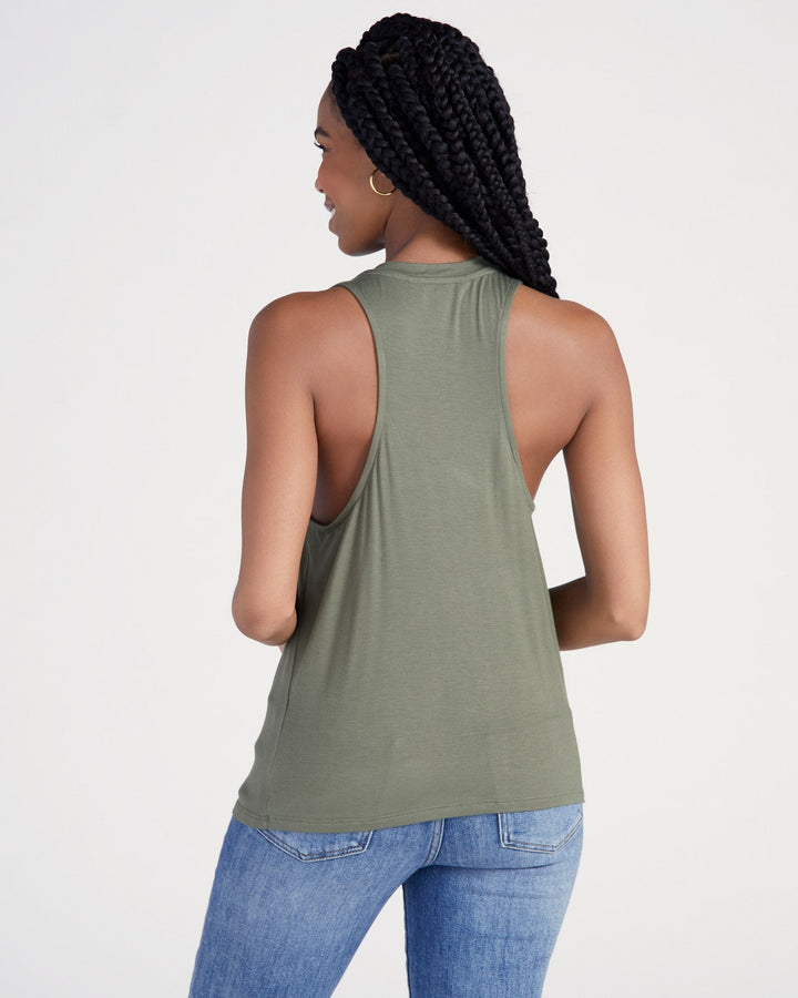 Olive $|& 78&SUNNY Del Mar Slinky Tank - SOF Back