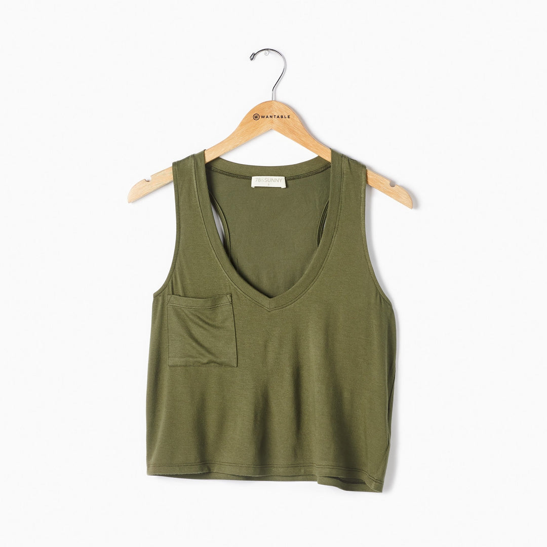 Olive $|& 78&SUNNY Del Mar Slinky Tank - Hanger Front