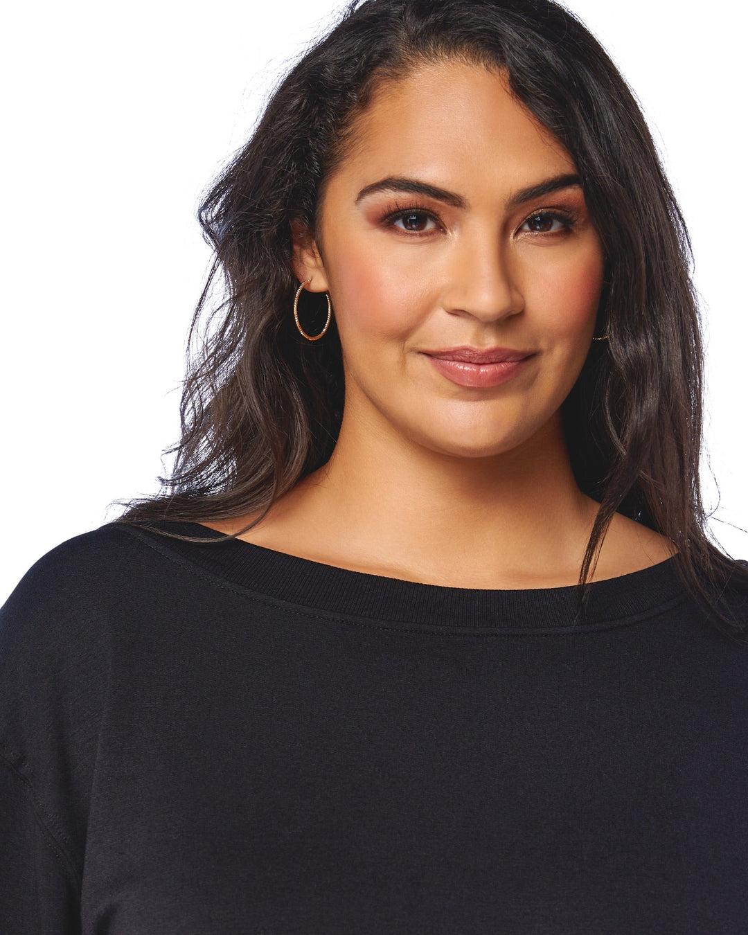 Black $|& 78&SUNNY Brooksville One Shoulder Sweatshirt - SOF Detail