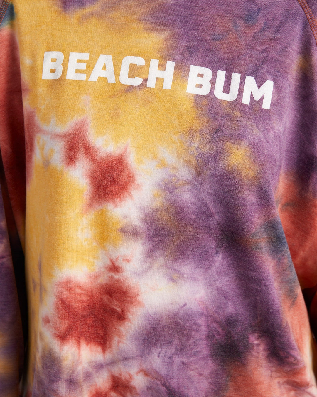 Multi Blue/Coral/Yellow $|& 78&SUNNY Beach Bum Tie Dye Graphic Sweatshirt - SOF Detail