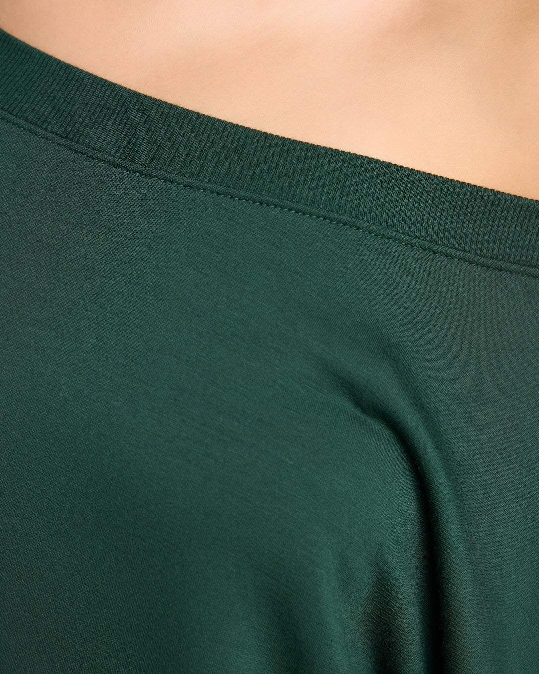 Hunter Green $|& 78&SUNNY Brooksville One Shoulder Sweatshirt - SOF Detail