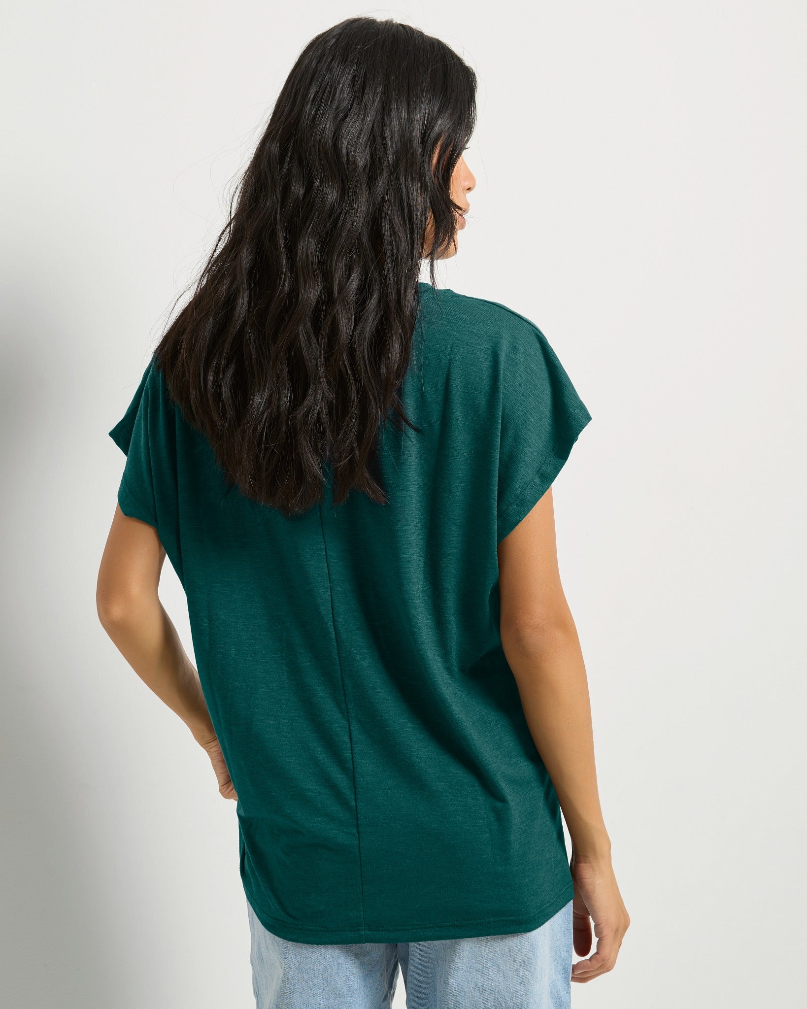 Hunter Green $|& SEAS SoCal Short Sleeved Top - SOF Back