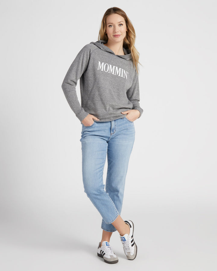 Heather Grey $|& 78&SUNNY Mommin' Graphic Hoodie - SOF Full Front