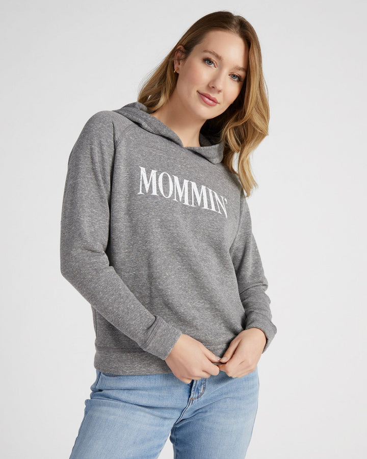 Heather Grey $|& 78&SUNNY Mommin' Graphic Hoodie - SOF Front