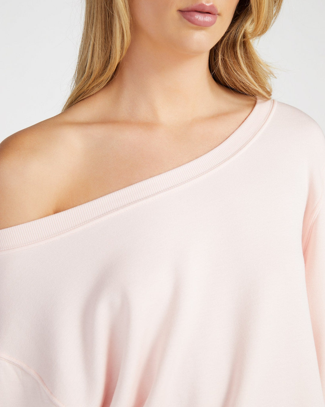 Strawberry Cream $|& 78&SUNNY Brooksville One Shoulder Sweatshirt - SOF Detail