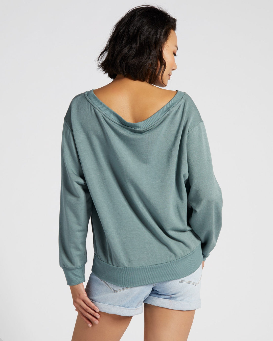 Goblin Blue $|& 78&SUNNY Brooksville One Shoulder Sweatshirt - SOF Back