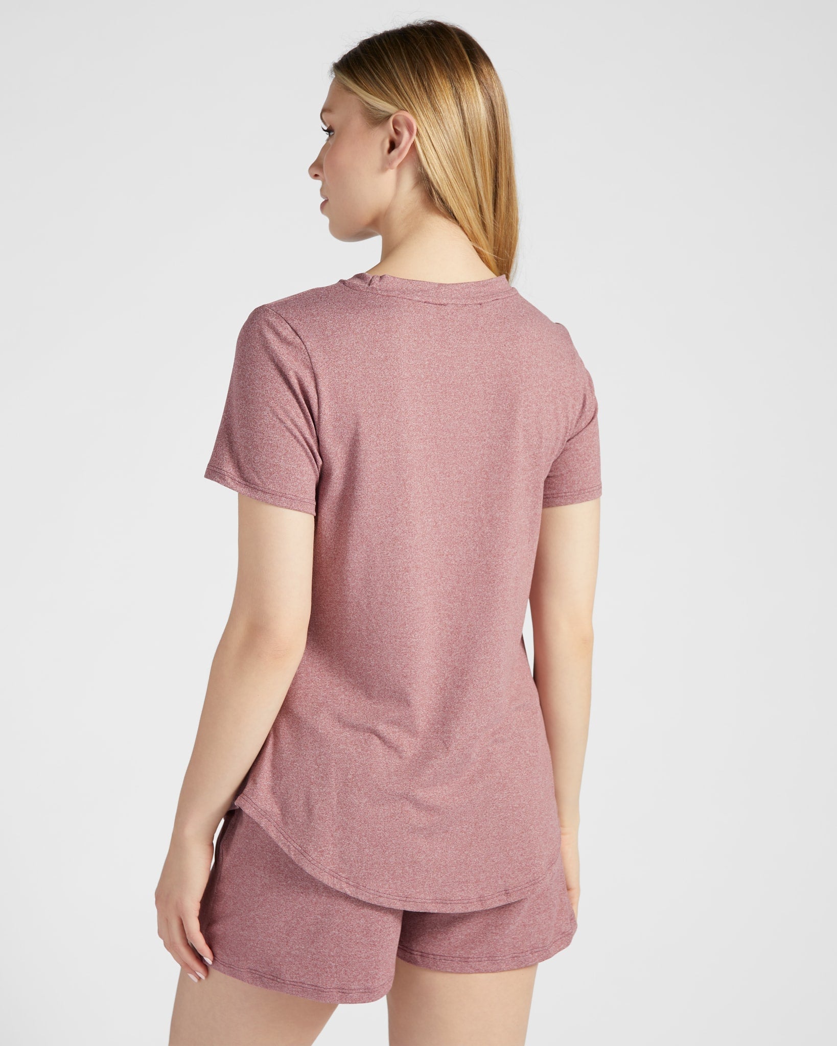 Heather Plum $|& 78&SUNNY Heather Tee and Short Sleep Set - SOF Back