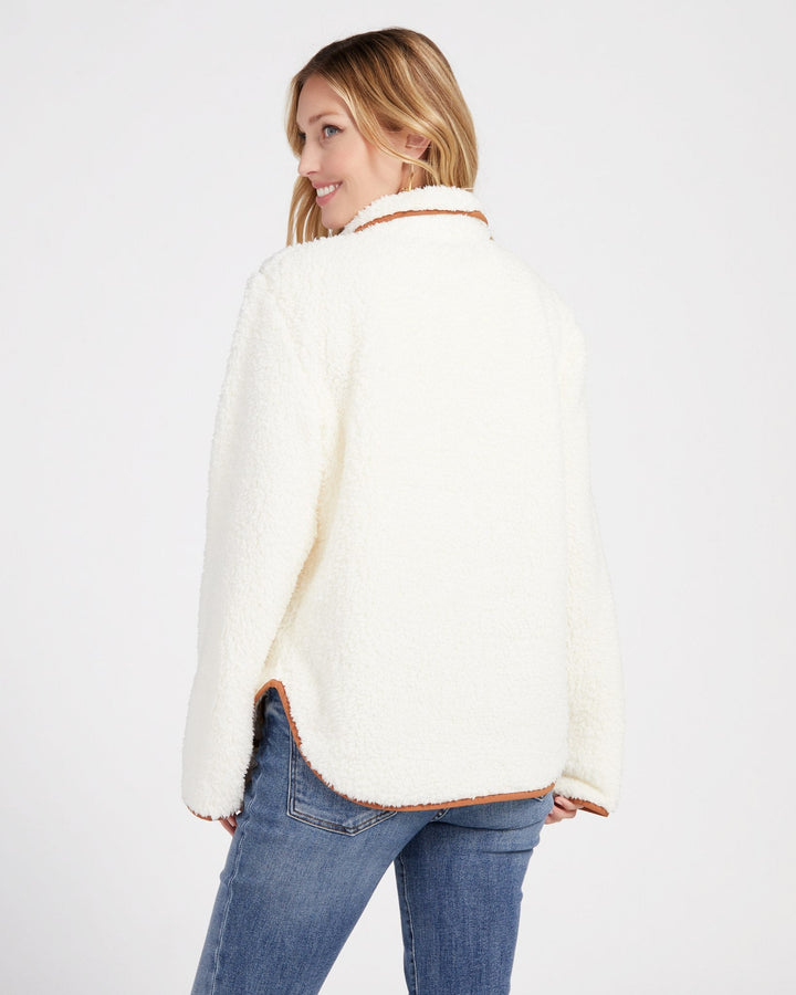 Ivory/Camel $|& 78&SUNNY Big Bear Quarter Zip - SOF Back