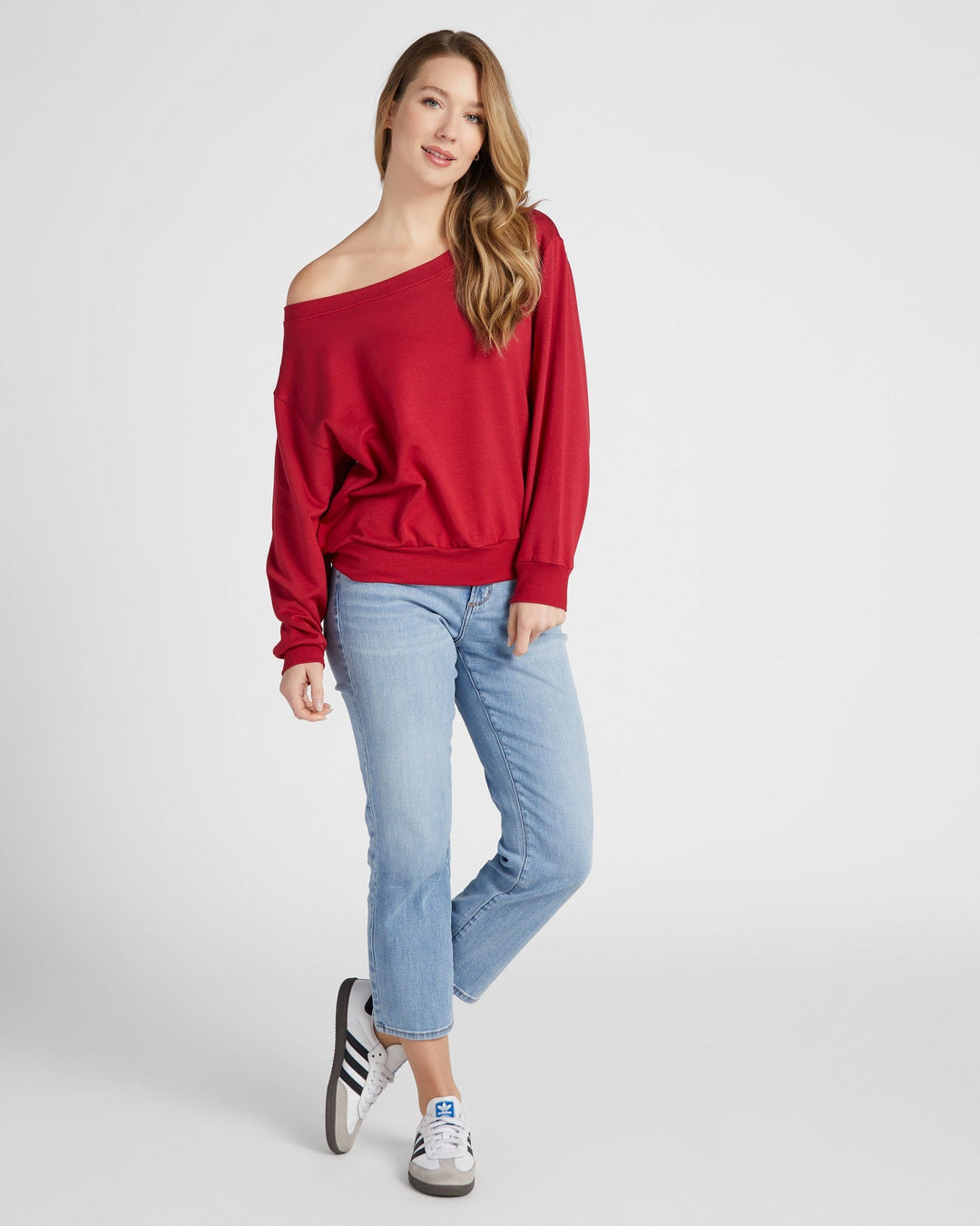 Chili Pepper $|& 78&SUNNY Brooksville One Shoulder Sweatshirt - SOF Full Front