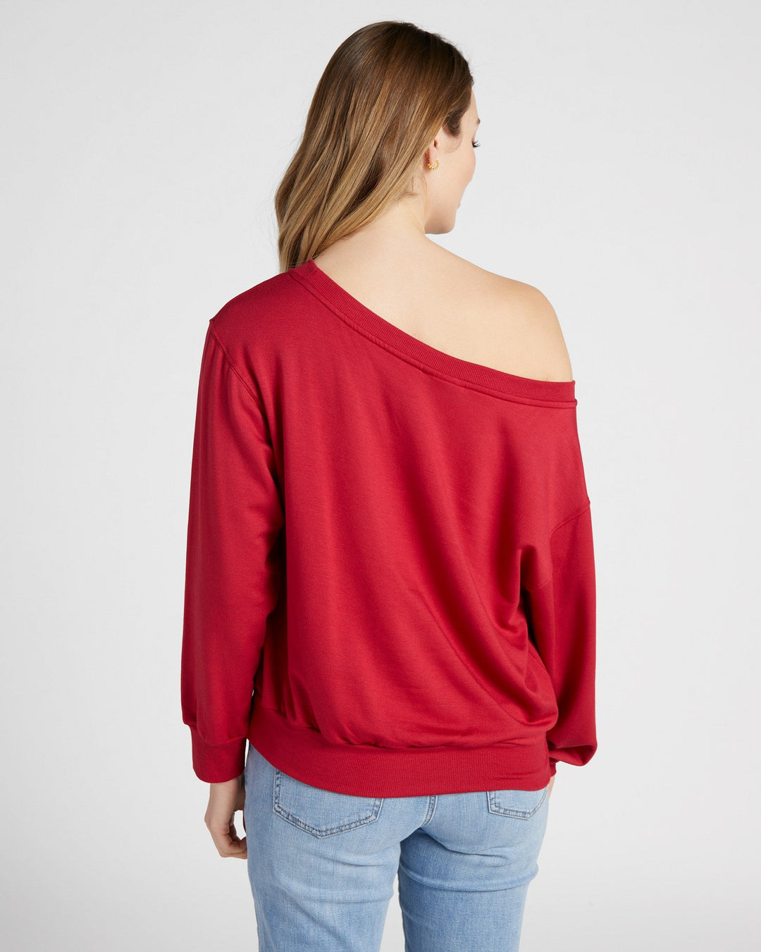 Chili Pepper $|& 78&SUNNY Brooksville One Shoulder Sweatshirt - SOF Back