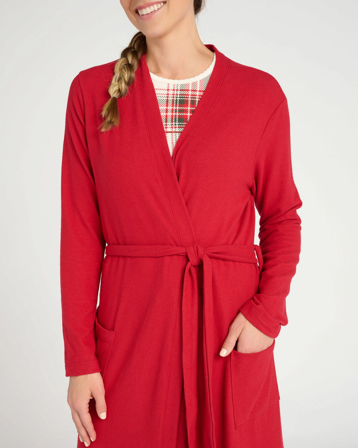 Chili Pepper $|& 78&SUNNY Hacci Lounge Robe - SOF Detail