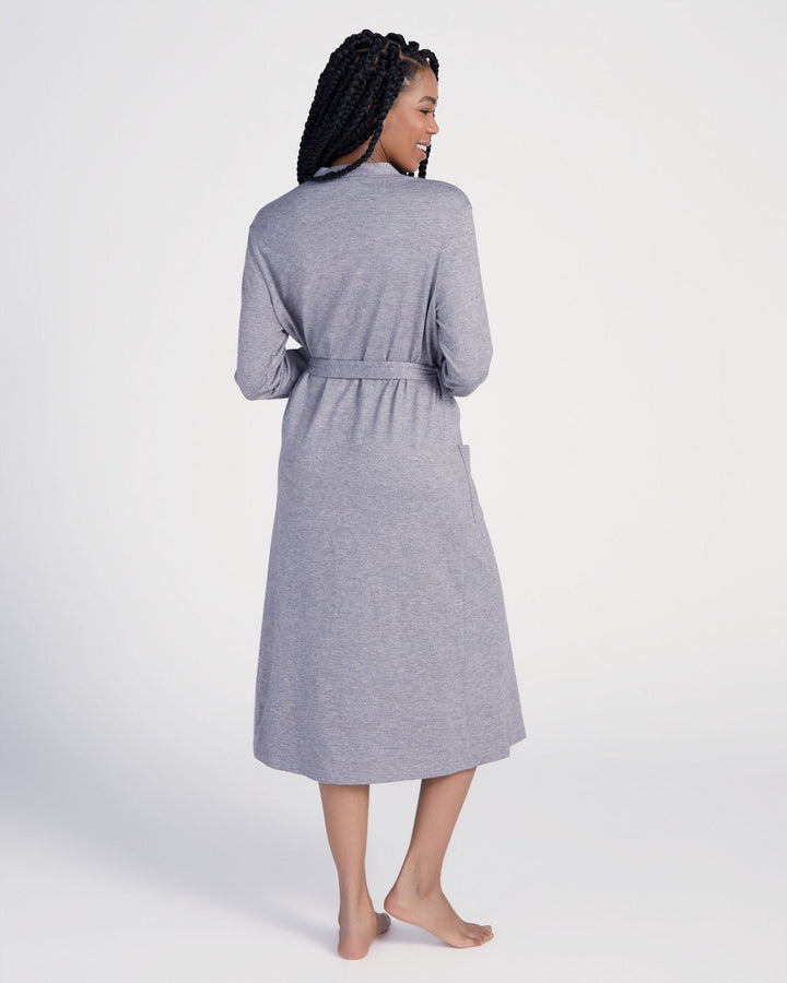 Heather Grey $|& 78&SUNNY Hacci Lounge Robe - SOF Back