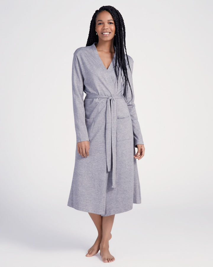 Heather Grey $|& 78&SUNNY Hacci Lounge Robe - SOF Front