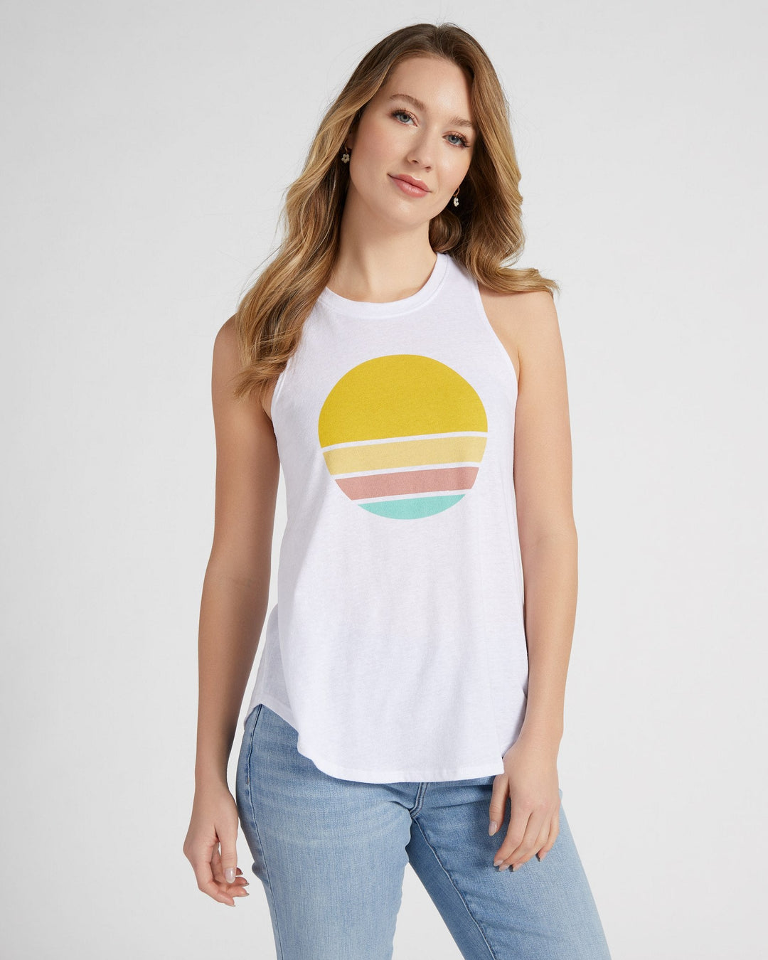 White $|& 78&SUNNY Sunny Logo Graphic Tank - SOF Front