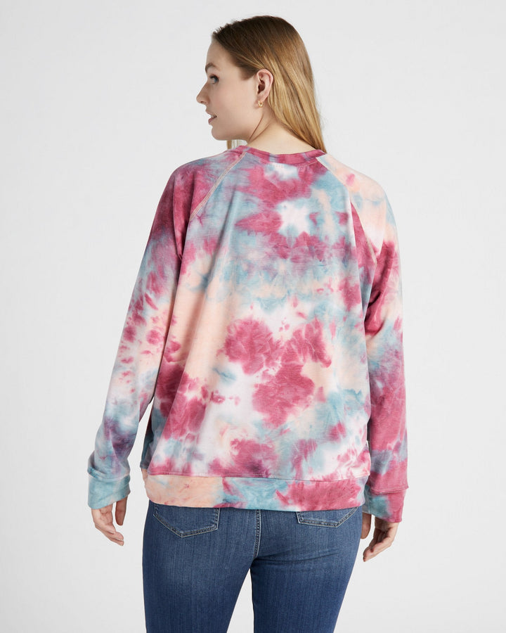 Rose/Blue $|& 78&SUNNY Sunshine All The Time Tie Dye Graphic Pullover - SOF Back