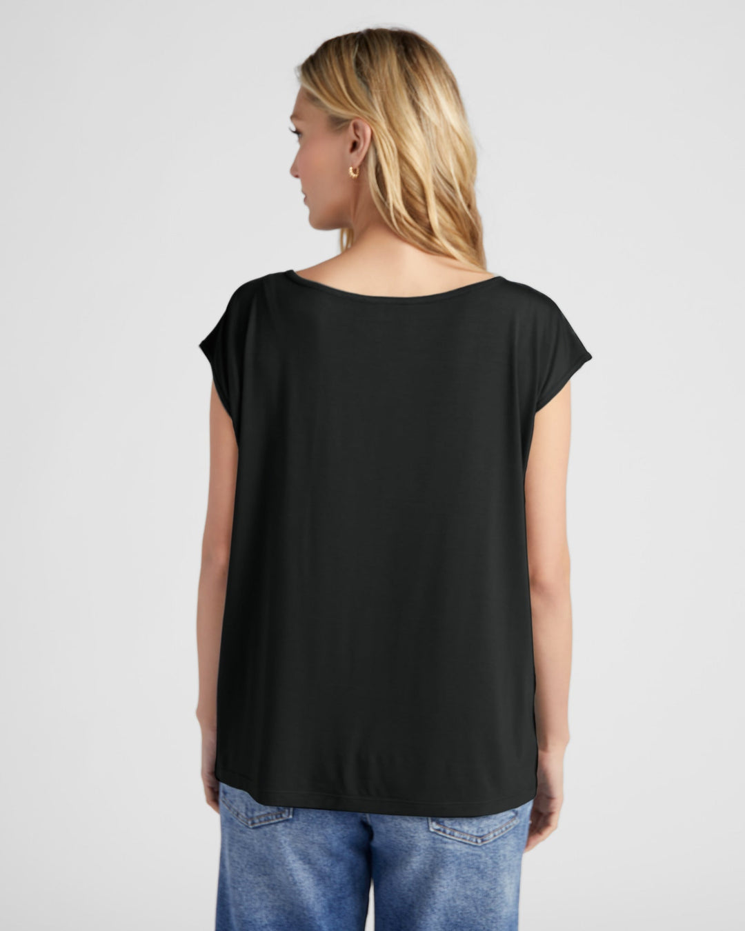 Black $|& 78&SUNNY Brentwood Boat Neck Top - SOF Back