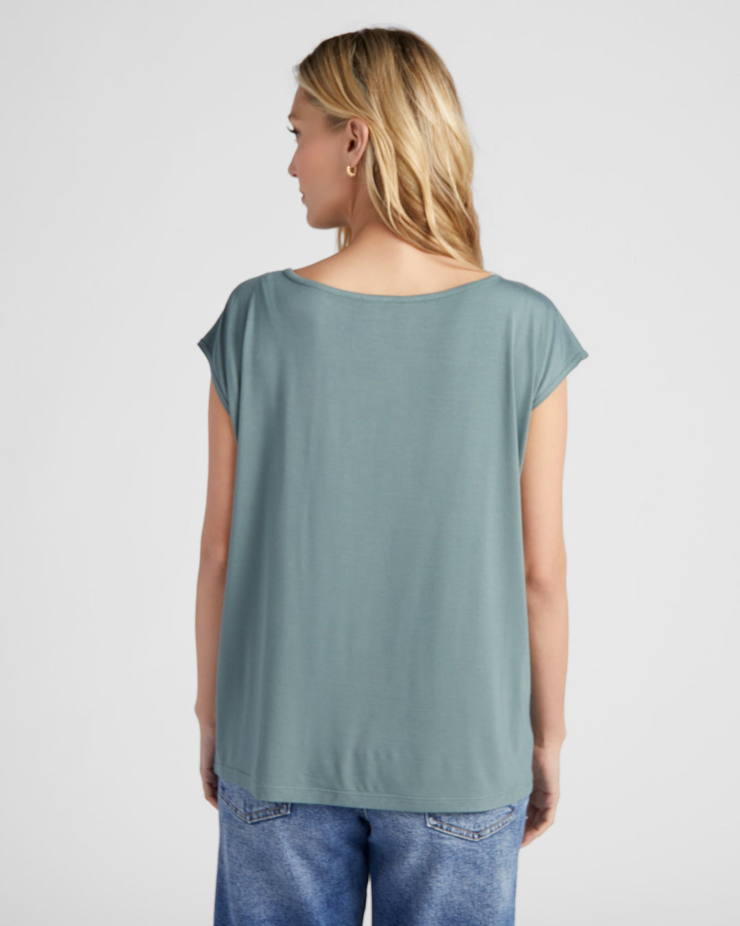 Slate Blue $|& 78&SUNNY Brentwood Boat Neck Top - SOF Back