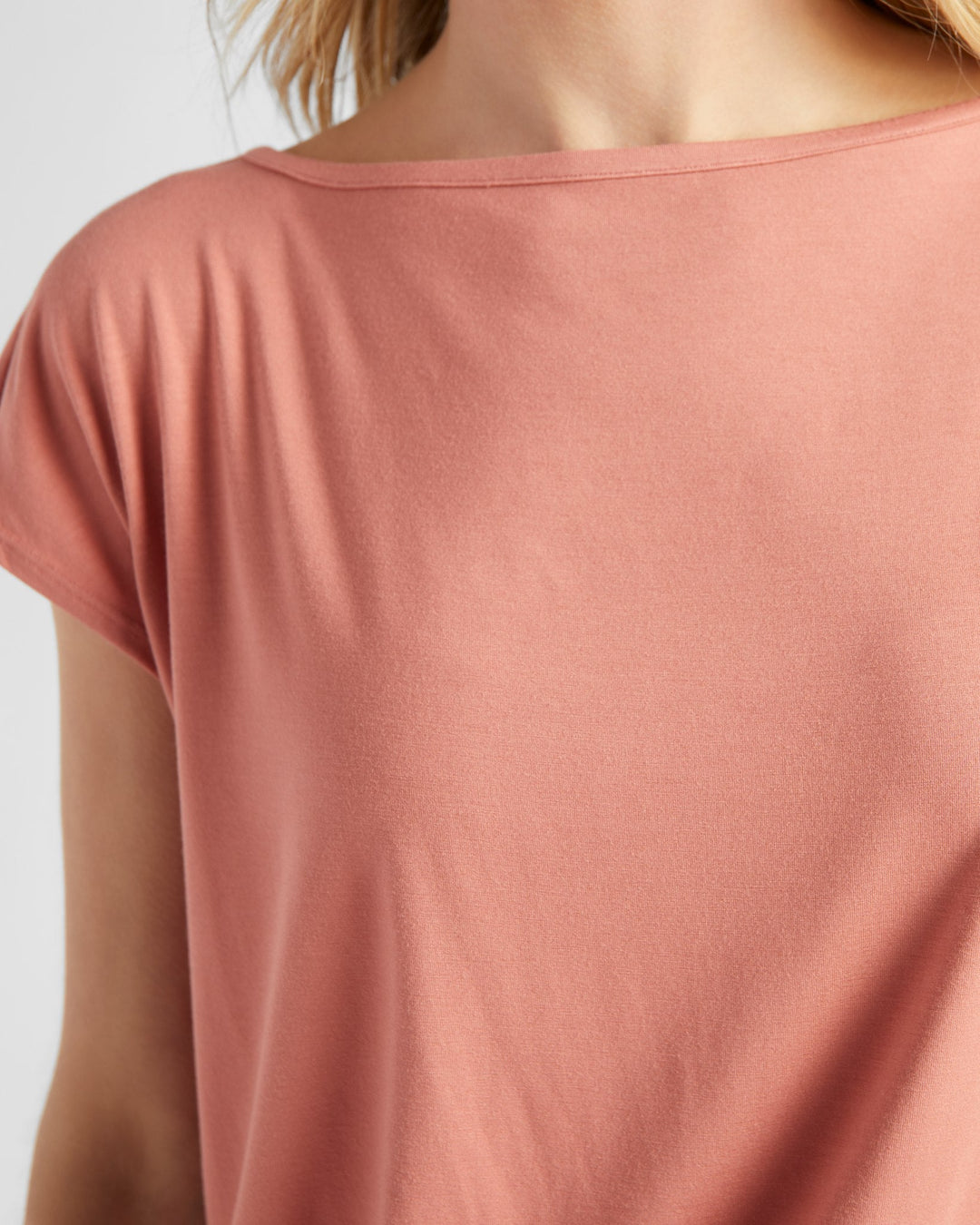 Peach Blossom $|& 78&SUNNY Brentwood Boat Neck Top - SOF Detail