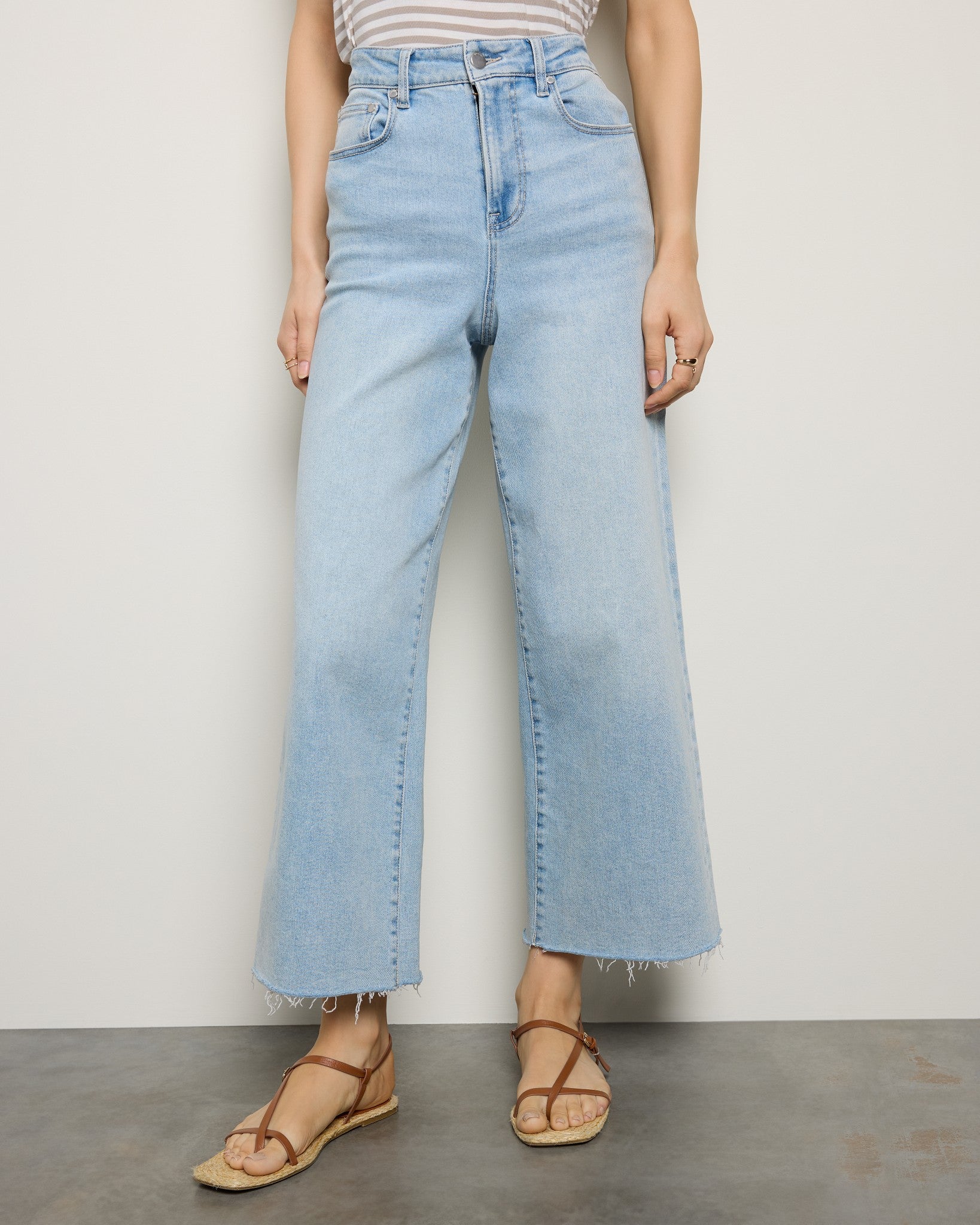 Light Wash Blue $|& SEAS Joni Wide Leg Jeans - SOF Front