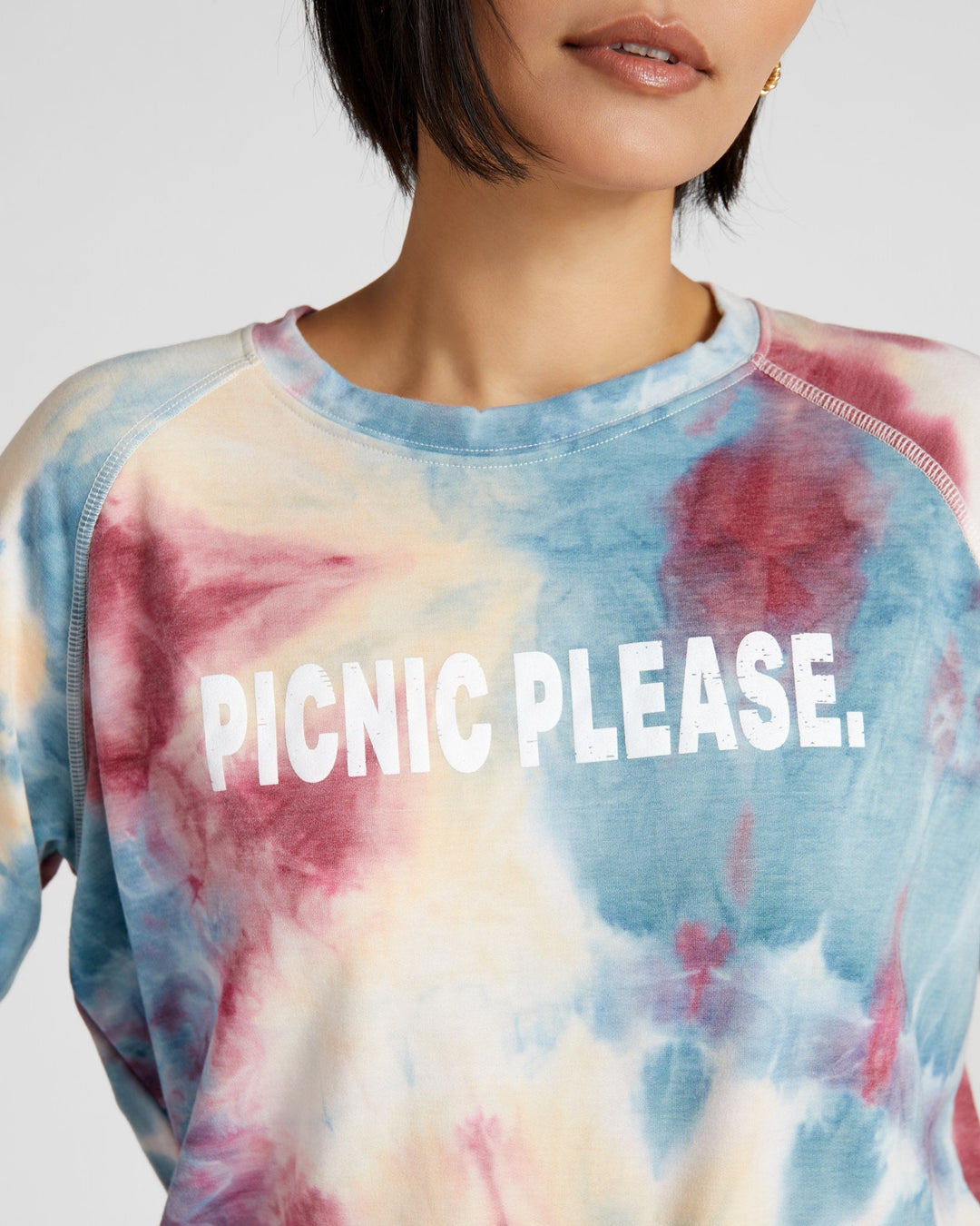 Berrys and Cream Tie Dye $|& 78&SUNNY Picnic Please Tie Dye Graphic Pullover - SOF Detail