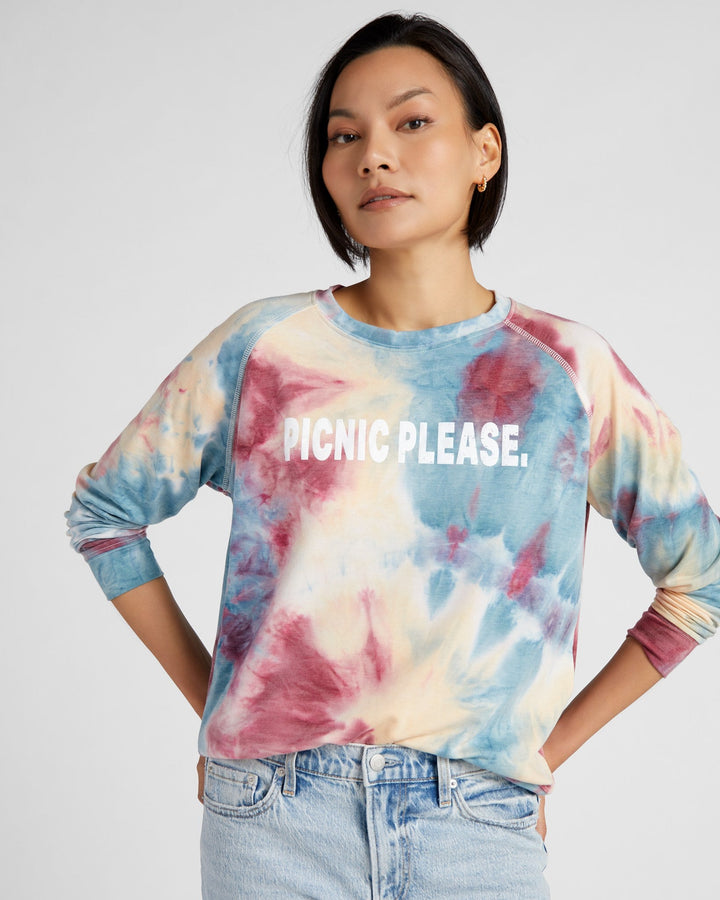 Berrys and Cream Tie Dye $|& 78&SUNNY Picnic Please Tie Dye Graphic Pullover - SOF Front