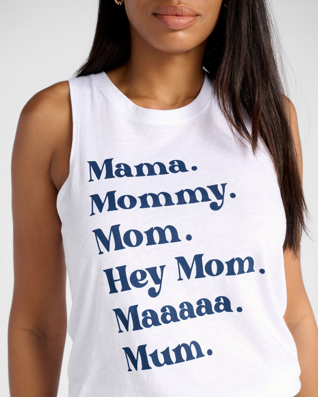 White $|& 78&SUNNY Mama Mommy Graphic Tank - SOF Detail