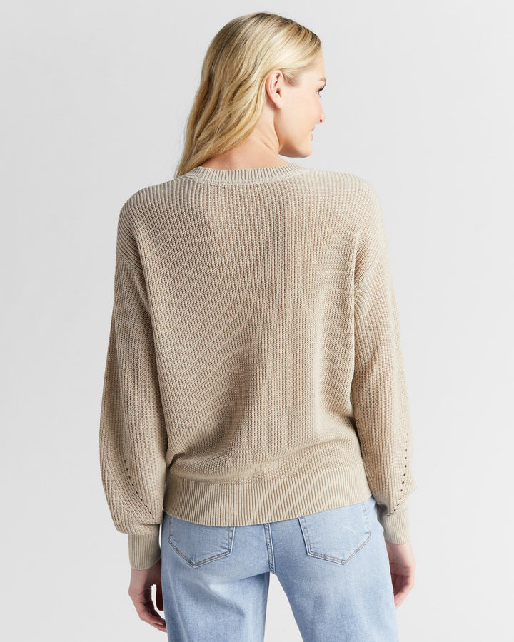 Oatmeal $|& 78&SUNNY Coastal Crewneck Pullover Sweater - SOF Back