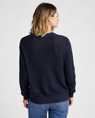 Navy $|& SEAS Coastal Crewneck Pullover Sweater - SOF Back