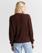 Chocolate $|& SEAS Coastal Crewneck Pullover Sweater - SOF Back