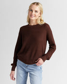 Chocolate $|& SEAS Coastal Crewneck Pullover Sweater - SOF Front