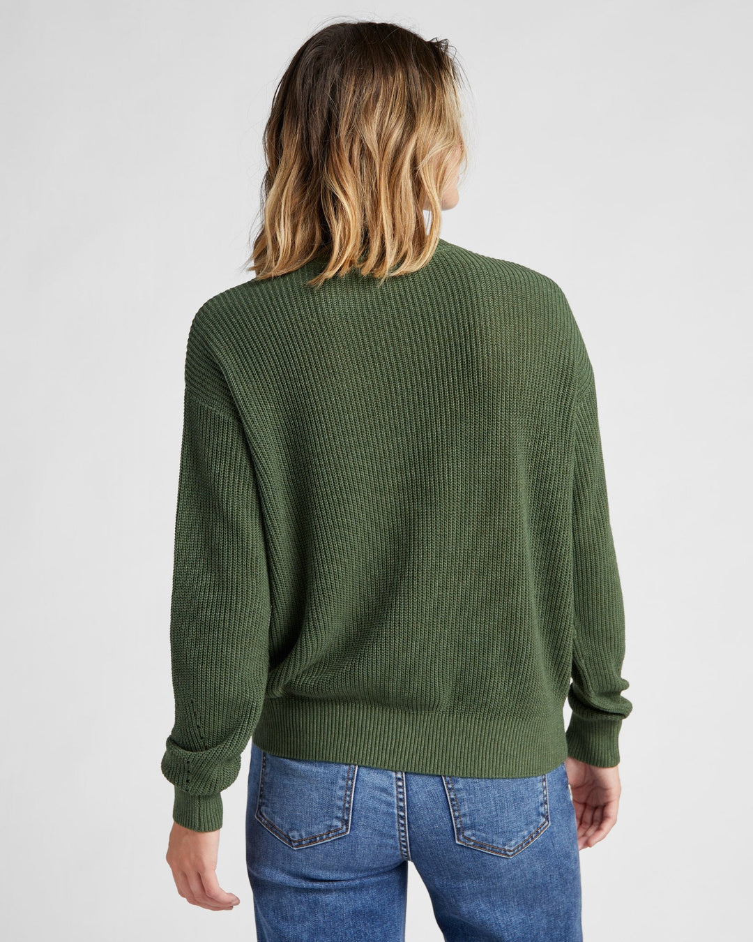 Olive $|& 78&SUNNY Coastal Crewneck Pullover Sweater - SOF Back