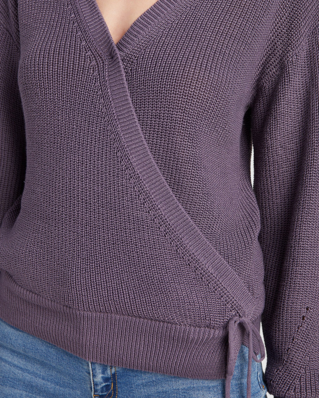 Lavender $|& 78&SUNNY Coastal Wrap Sweater - SOF Detail