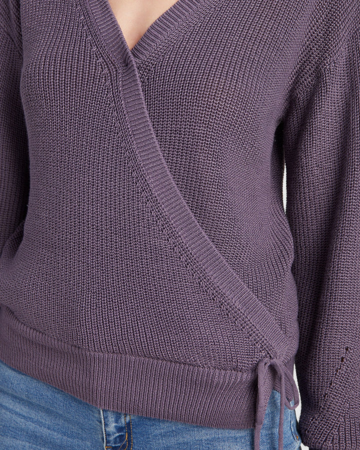 Lavender $|& 78&SUNNY Coastal Wrap Sweater - SOF Detail