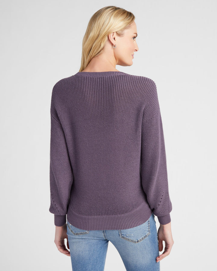 Lavender $|& 78&SUNNY Coastal Wrap Sweater - SOF Back