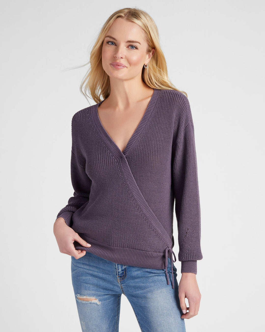 Lavender $|& 78&SUNNY Coastal Wrap Sweater - SOF Front