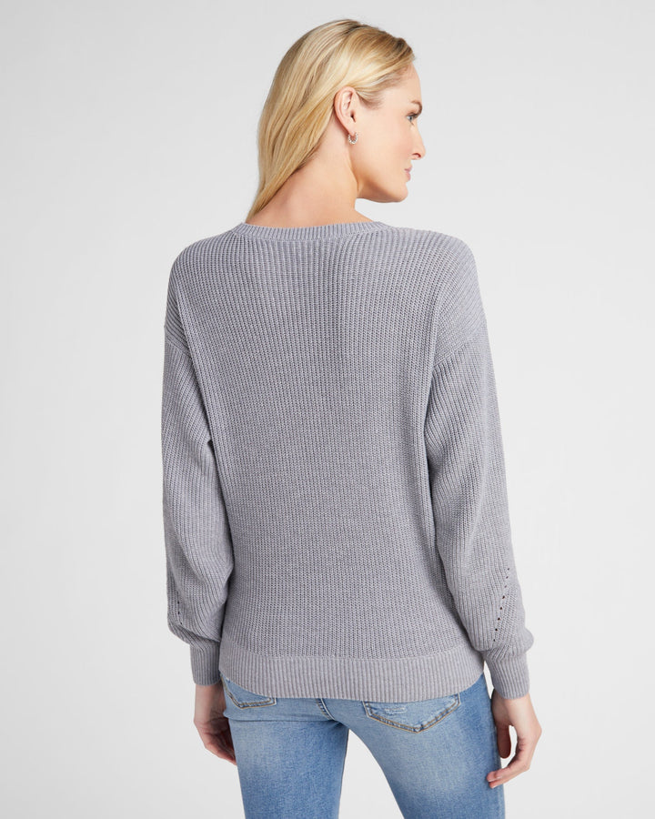 Heather Grey $|& 78&SUNNY Coastal Wrap Sweater - SOF Back