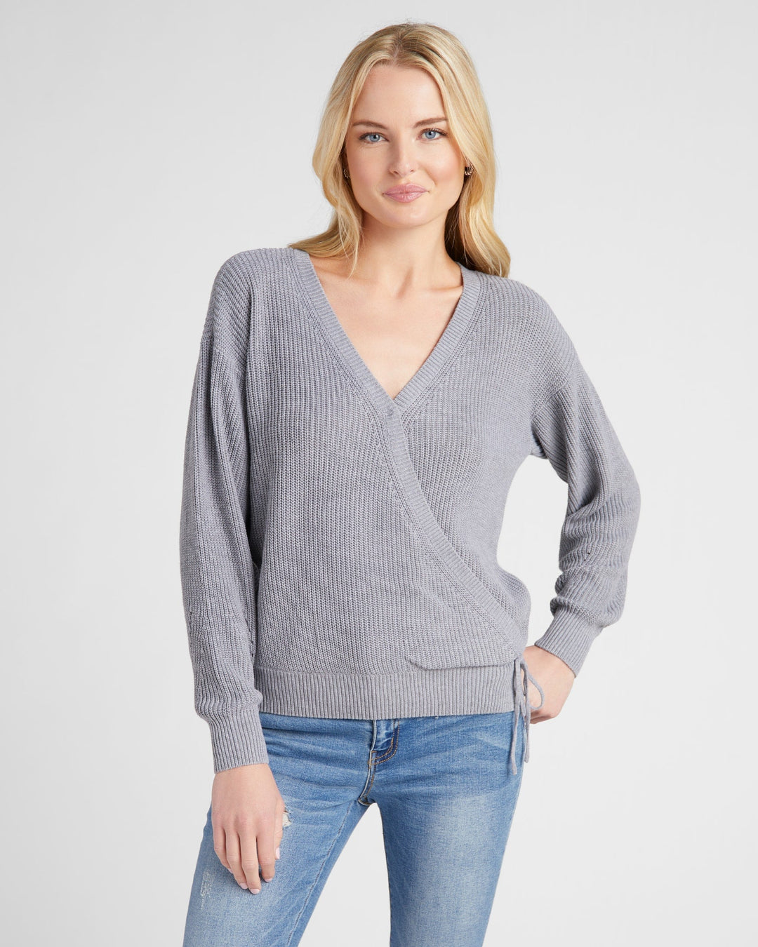 Heather Grey $|& 78&SUNNY Coastal Wrap Sweater - SOF Front