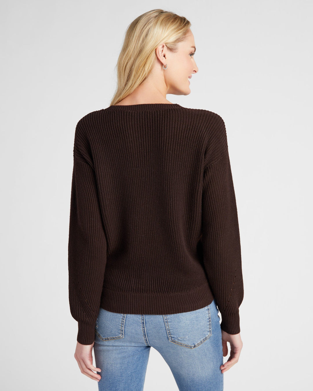 Dark Chocolate $|& 78&SUNNY Coastal Wrap Sweater - SOF Back