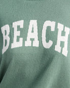 Frosty Spruce/White $|& SEAS Beach Graphic Crew Neck Sweater - SOF Detail