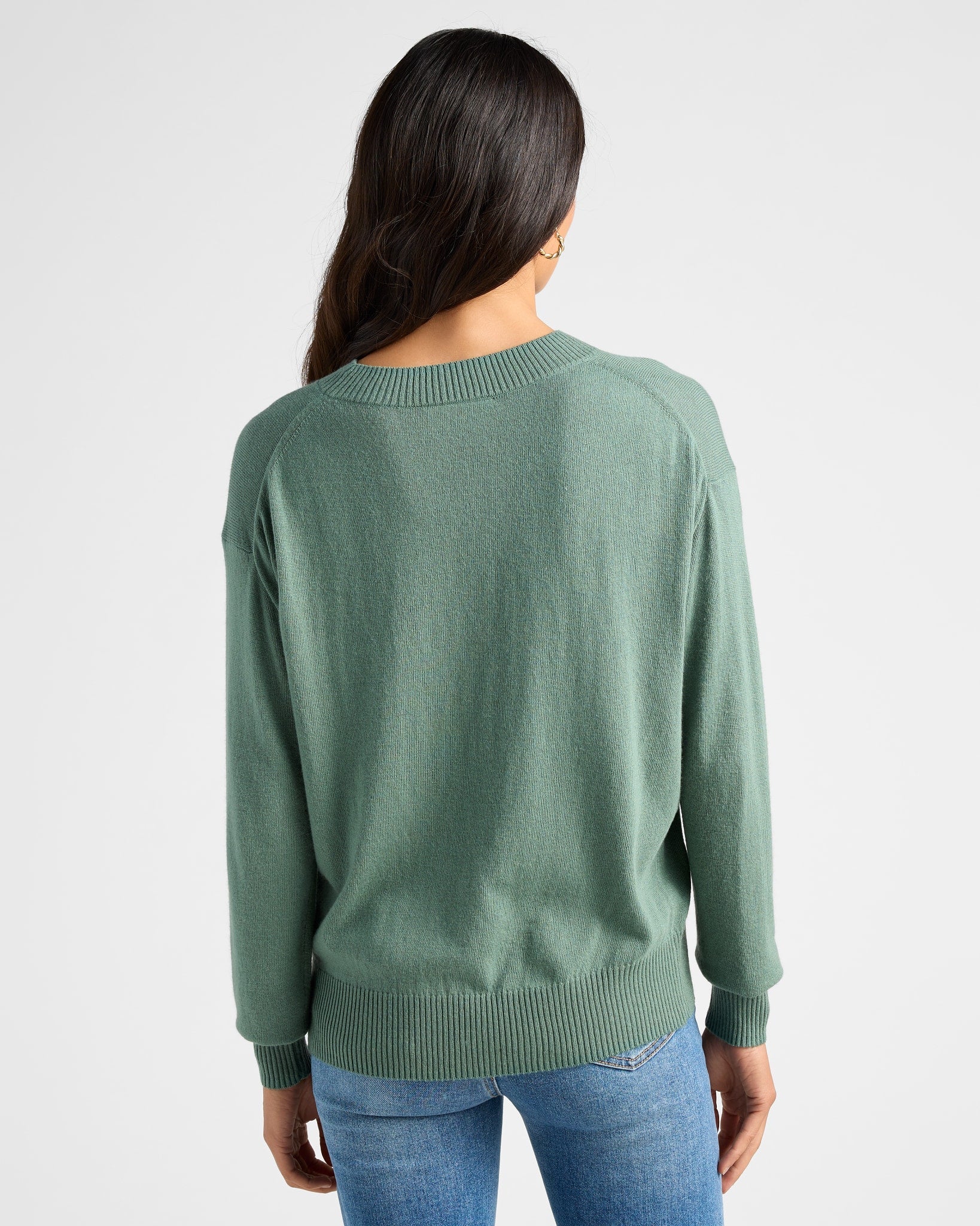 Frosty Spruce/White $|& SEAS Beach Graphic Crew Neck Sweater - SOF Back