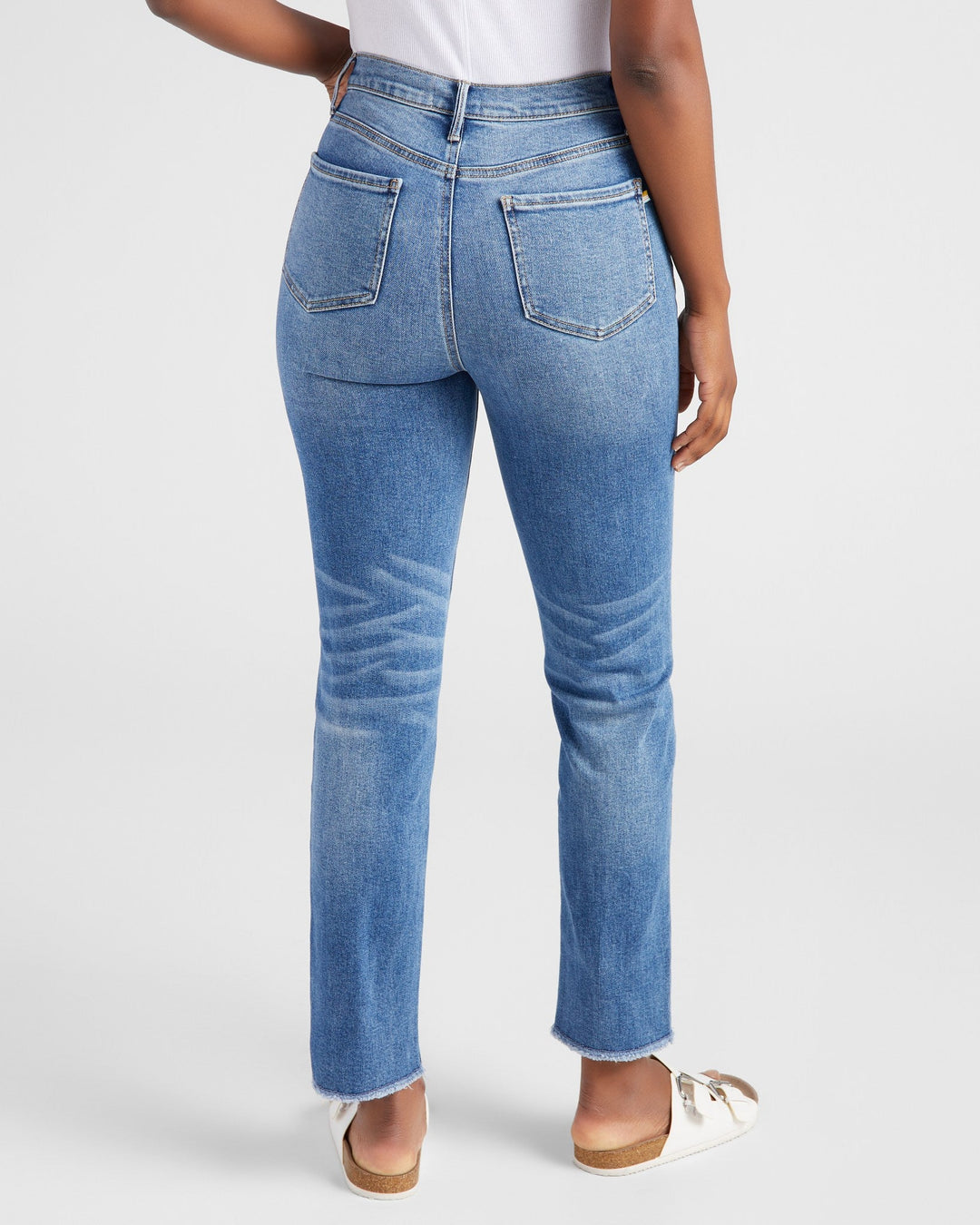 Medium Wash Blue $|& 78&SUNNY Olivia High Rise Straight Leg Jeans - SOF Back