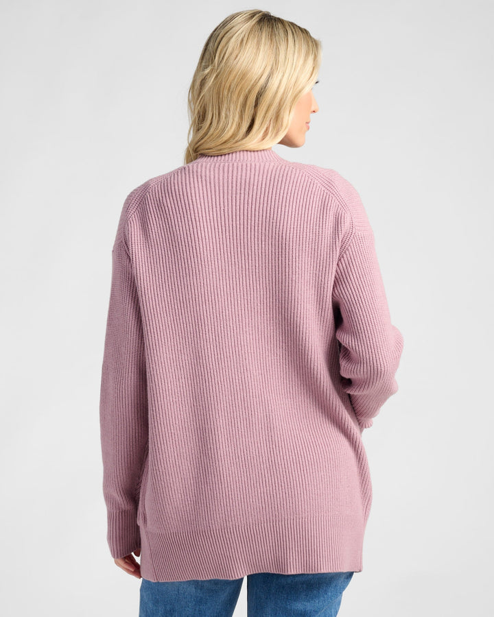 Purple Sage $|& 78&SUNNY Pacific Shaker Cardigan - SOF Back