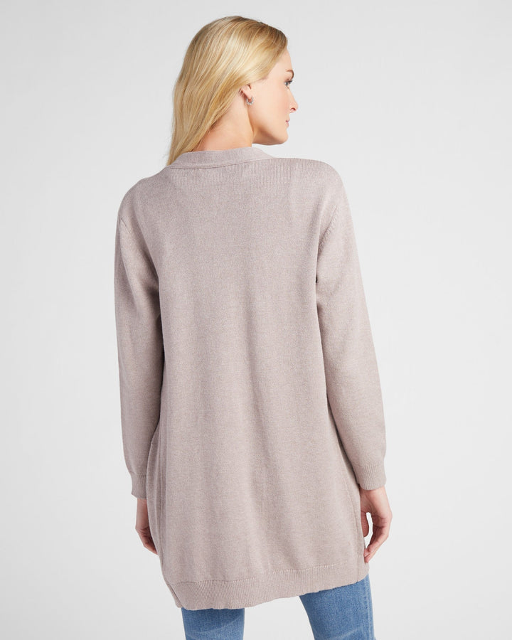 Heather Grey $|& 78&SUNNY Pacific Marled Pocket Cardigan - SOF Back