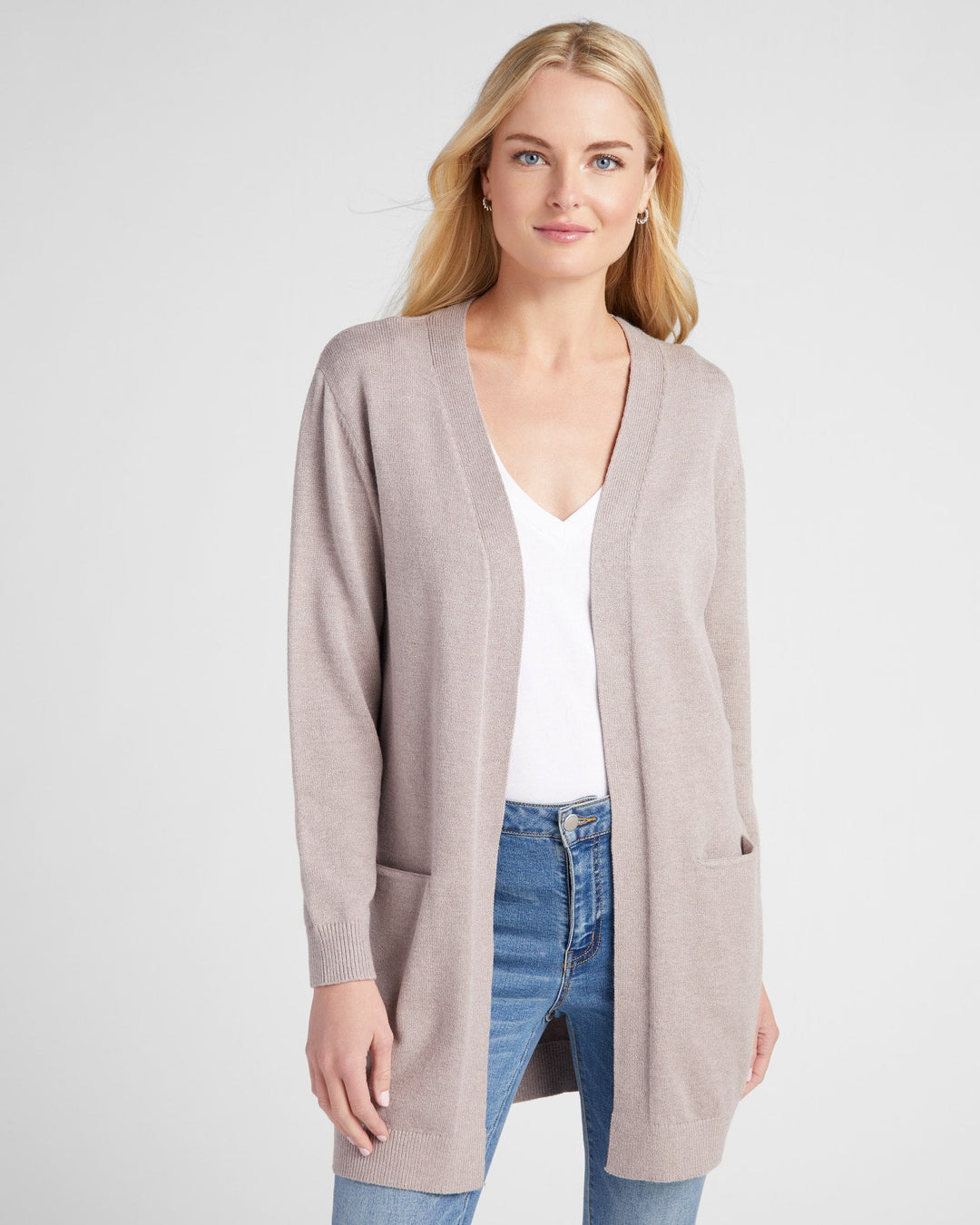 Heather Grey $|& 78&SUNNY Pacific Marled Pocket Cardigan - SOF Front