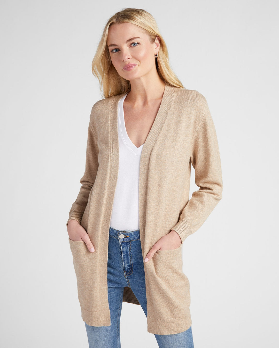 Oatmeal $|& 78&SUNNY Pacific Marled Pocket Cardigan - SOF Front