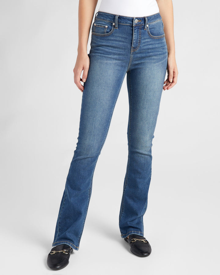 Dark Wash Blue $|& 78&SUNNY Mariah High Rise Bootcut Jeans - SOF Front