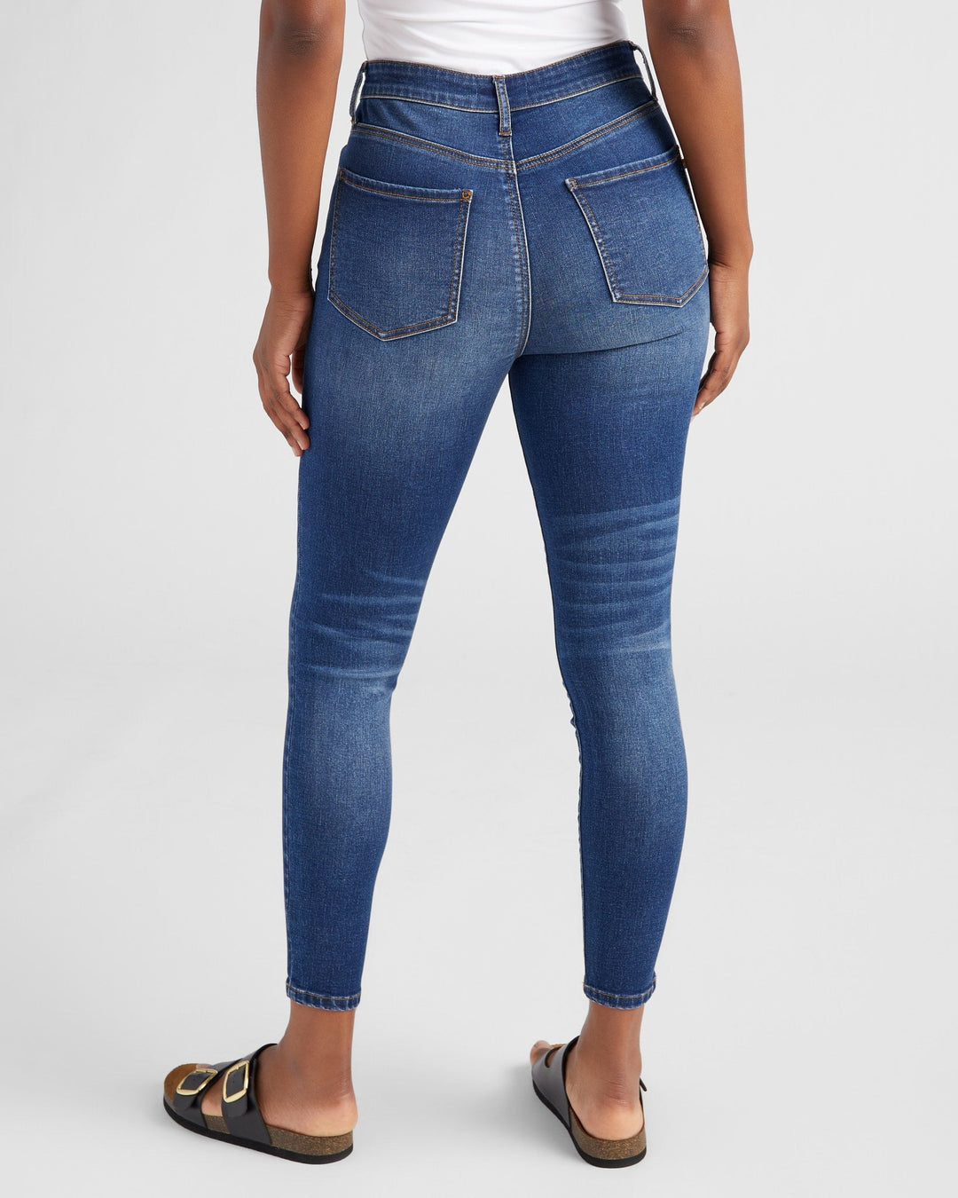 Dark Wash Blue $|& 78&SUNNY Whitney High Rise Ankle Skinny Jeans - SOF Back