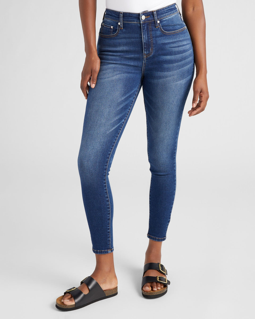 Dark Wash Blue $|& 78&SUNNY Whitney High Rise Ankle Skinny Jeans - SOF Front